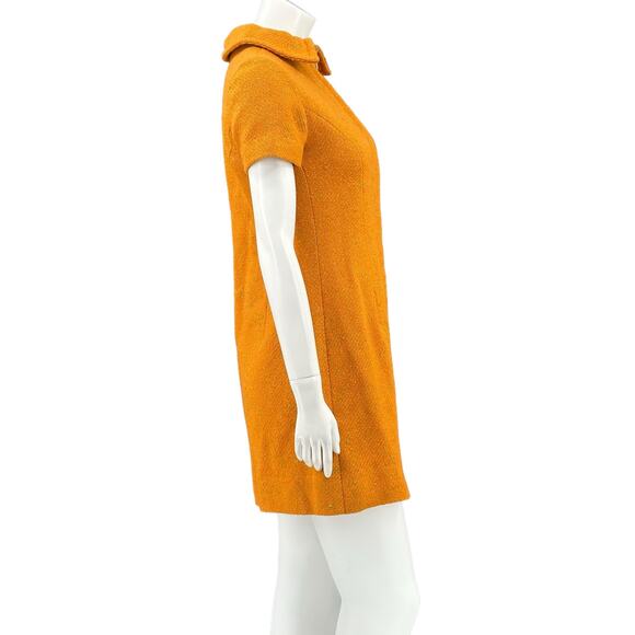 Vintage Handmade Walter Reddick Woven Orange‎ Cape Dress Small Elegant Regency - Picture 4 of 14